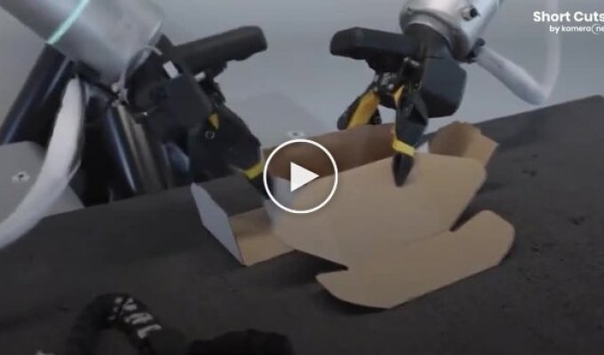 In China, a robot was shown carefully folding a parcel box