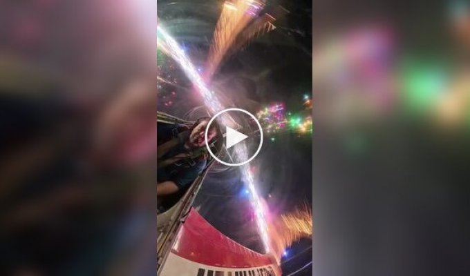 Fireworks from an unusual angle.