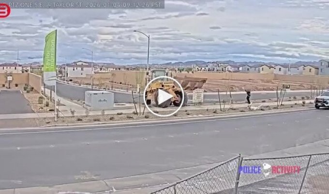 An American stole a forklift and attempted to ram a police officer