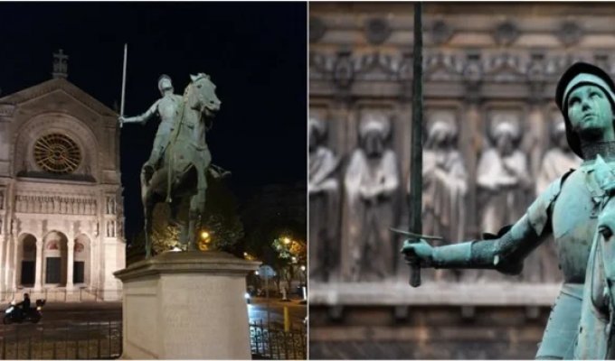 A vandal disarmed Joan of Arc in Paris (3 photos)