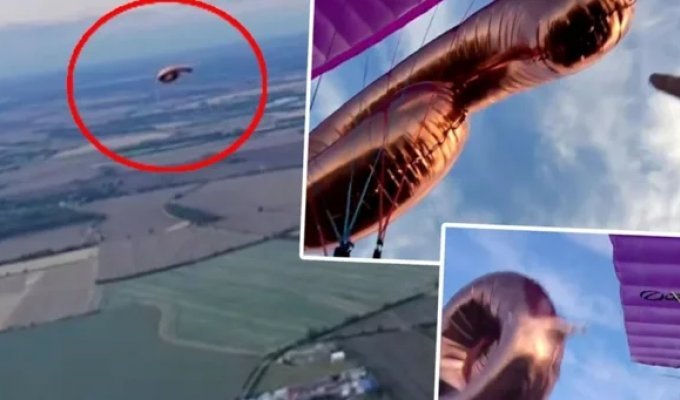 Paraglider Nearly Dies Due to Balloon (2 photos + 1 video)
