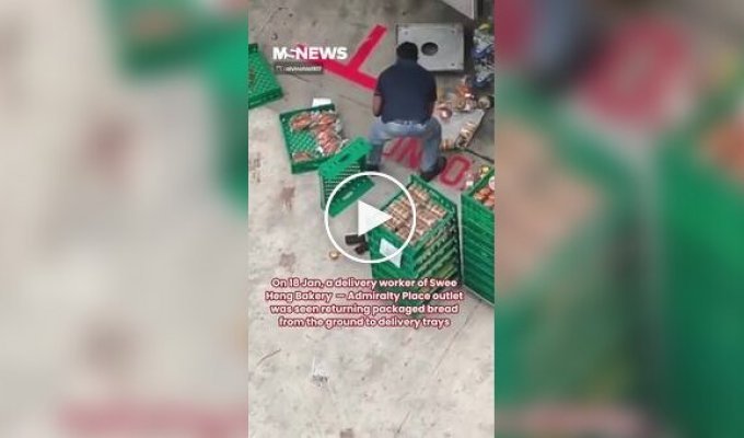 A bakery employee was reprimanded for picking up baked goods from the ground