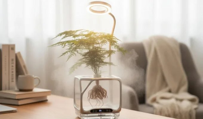 Прозорий горщик для вирощування рослин без ґрунту та поливу (4 фото + 1 відео)