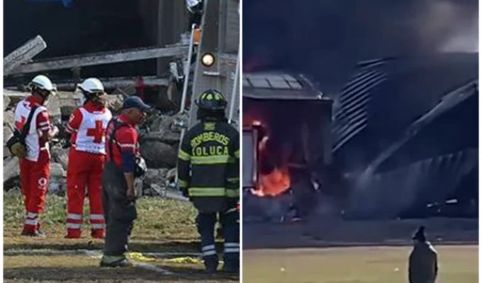 A private jet with 10 people on board crashed in Mexico (3 photos + 2 videos)