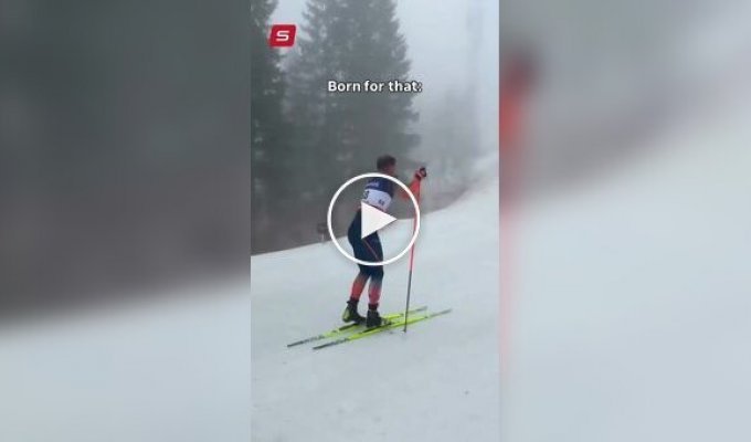 Лыжник напился прямо во время марафона