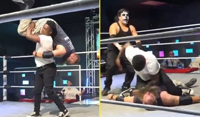 Сын бывшего чемпиона UFC неожиданно напал на рестлера и избил его (1 фото + 3 видео)