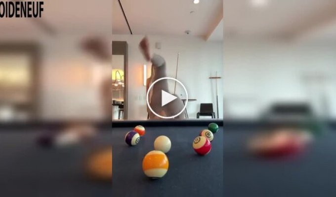 The most flexible girl in the world and her friend had a heated game of billiards