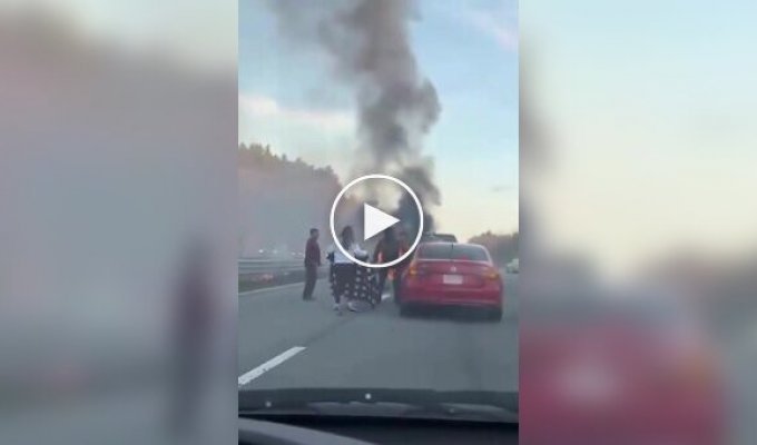 Мотоциклист загорелся после ДТП