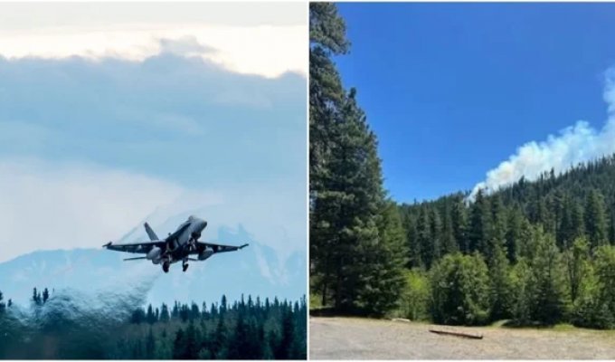 Another military fighter jet crashed in the US, nearly burning down a national park (2 photos + 2 videos)