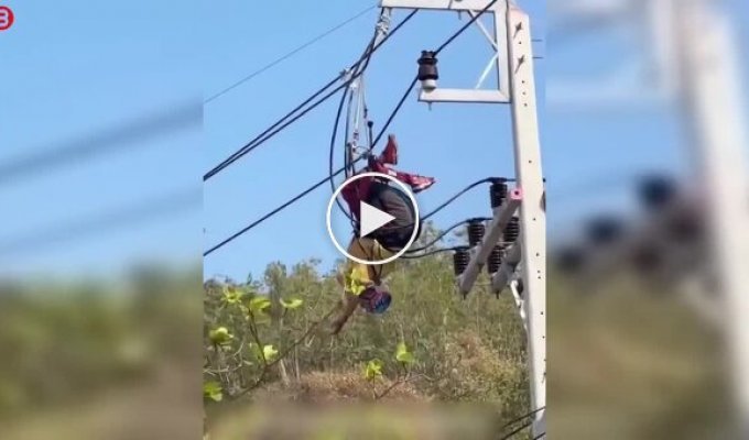 Екстремал втратив контроль над парапланом і зачепився за високовольтний стовп