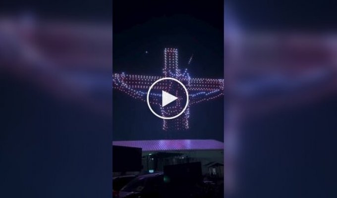 A church in the US organized a drone show on Christmas
