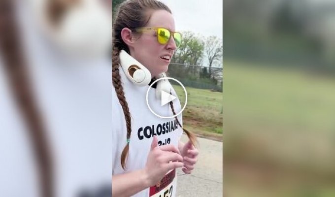 An athlete ran a half marathon wearing 55 T-shirts.