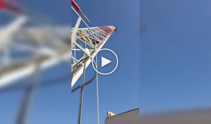 A 15-year-old teenager climbed a crane and got stuck there for the entire night.
