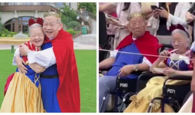 Самая счастливая пара китайского Диснейленда (1 фото + 3 видео)