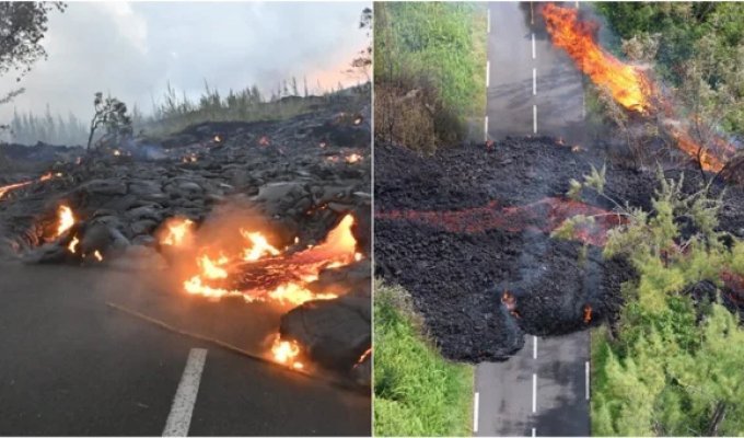 Вулканический  блокпост: один из самых активных вулканов мира парализовал жизнь  на французском острове (1 фото + 3 видео)