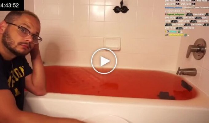 A streamer filled a bathtub with a teaspoon for 34 hours for the sake of dates