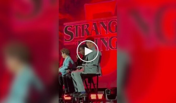A "Stranger Things" actor played rock, paper, scissors with a fan on stage.