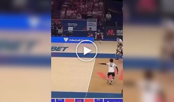 Good defense of the Japanese national volleyball team
