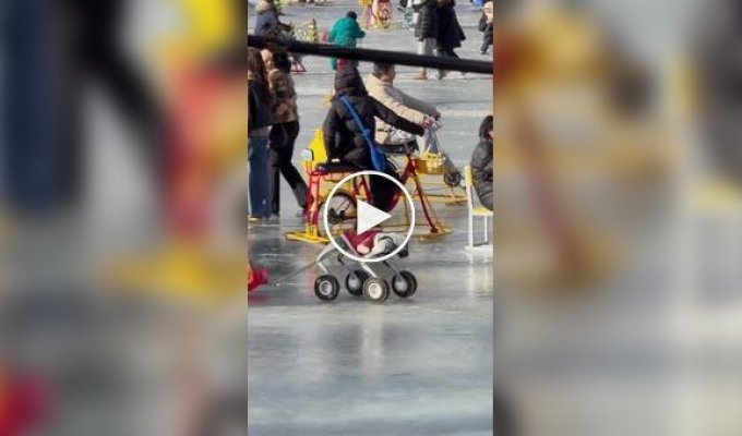 Robodog gives a child a ride