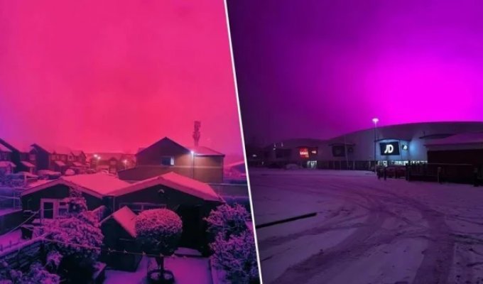 У британському Бірмінгемі небо забарвилося у неоново-рожевий колір (6 фото + 1 відео)