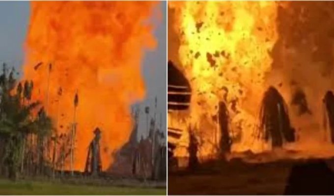 В індонезійському селі буріння колодязя закінчилося 100-метровим смолоскипом (2 фото + 1 відео)