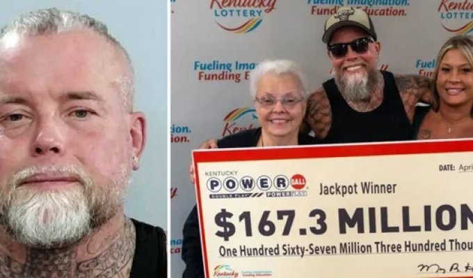 Чоловік виграв $167 млн ​​у лотерею, а потім пограбував будинок: щасливчика-мільйонера заарештовано втретє (2 фото + 1 відео)
