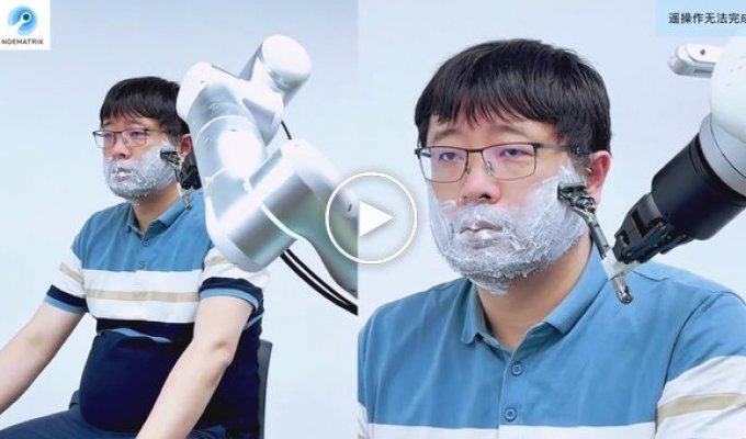 Роботы научились брить людей