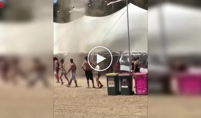 Man versus the elements: a funny fight with a tornado