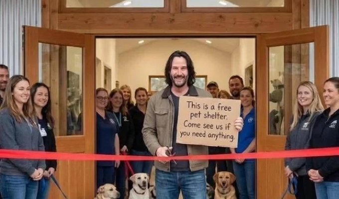 Киану Ривз открыл крупнейший в мире бесплатный приют для кошек и собак (5 фото)