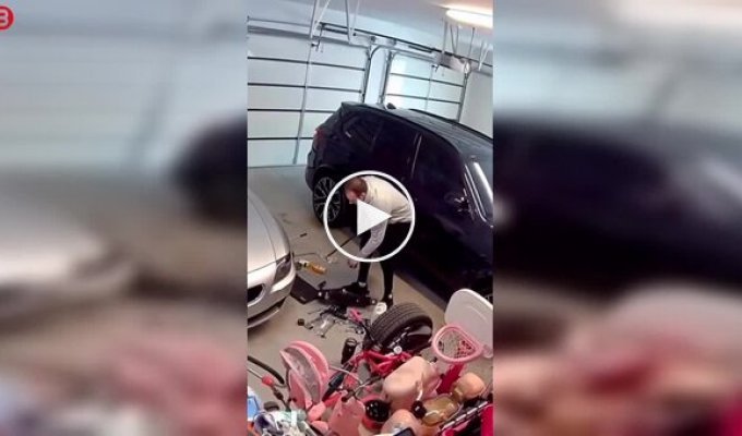 Garage Mishap: A Key Fell into a Man's Head and Causes a Ricochet in a car