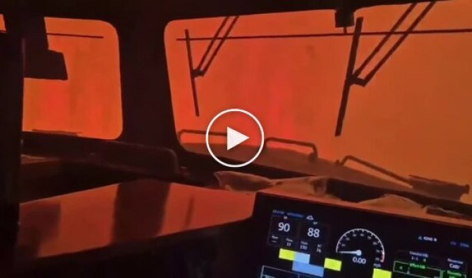 A Train Caught in the Eye of a Forest Fire in Canada