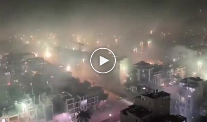 Fireworks in the Vietnamese city of Thanh Hoa