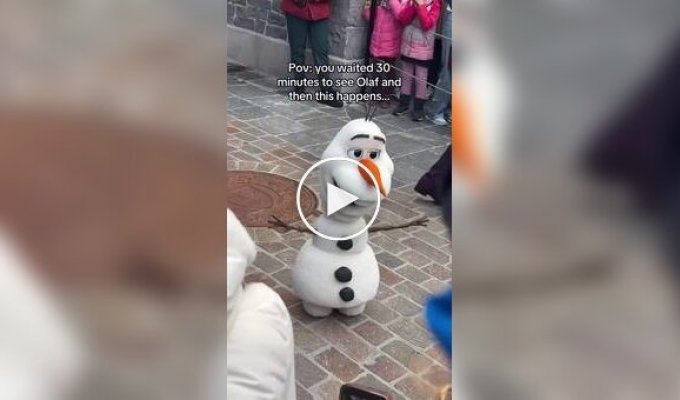 Robot snowman Olaf broke down while interacting with children