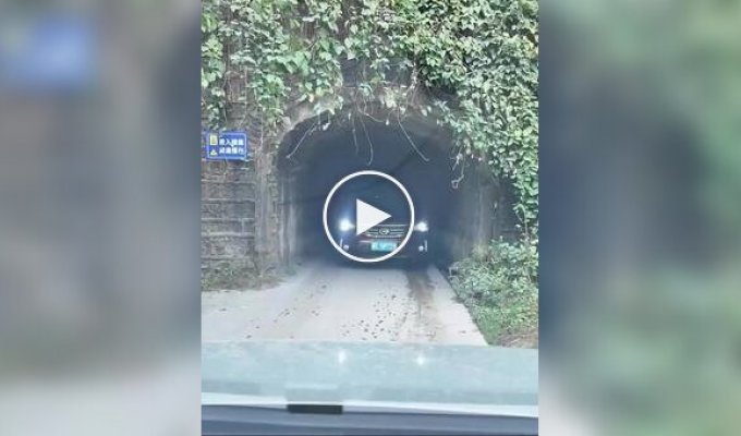 The famous narrow tunnel in Chongqing
