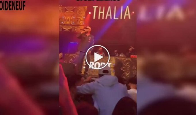 A rapper threw a fan off the stage during a concert in Rotterdam