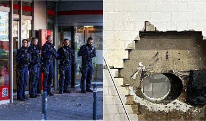 Christmas thriller in Germany: robbers drill into a bank and rob 3,000 safes (4 photos + 2 videos)