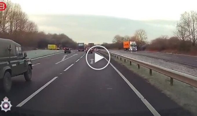 A woman cut off an exit ramp and caused a serious accident