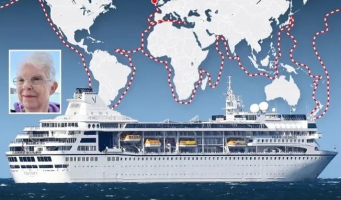 Grandma sold all her property and moved to live on a liner (5 photos)