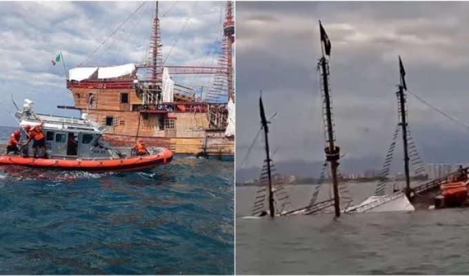 Гибель "Маригаланте": как легенда Пуэрто-Вальярта эпично ушла под воду (2 фото + 3 видео)