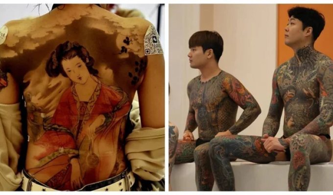 Tattoo artists from all over Asia gathered for a festival in Hangzhou (6 photos + 1 video)