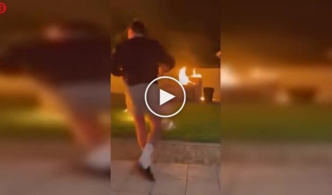 In South Africa, a barbecue got a little out of control: a swimming pool caught fire