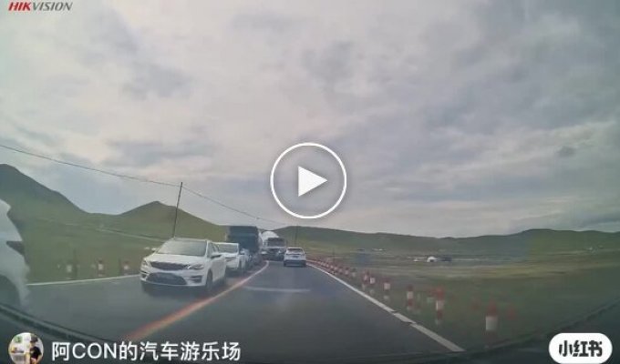 A truck's brakes fail