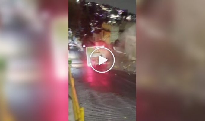 In Mexico City, a truck lost control and crashed into a residential building.