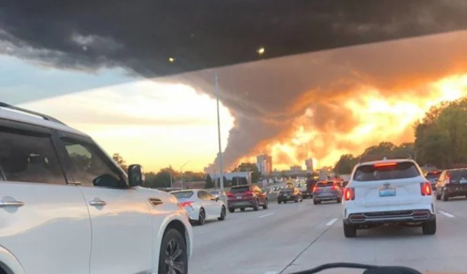 The moment of a plane crash in the US was captured on video (1 photo + 6 videos)