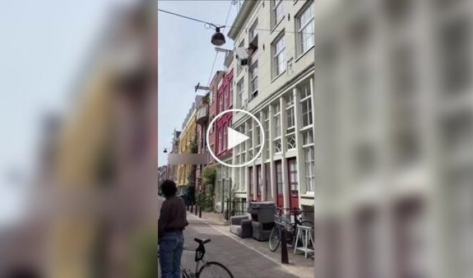In Amsterdam, movers turn ordinary delivery into a spectacle