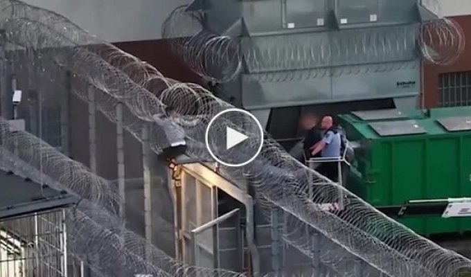 Man gets stuck in barbed wire while trying to escape from prison