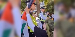 An unexpected episode at a protest in the UK